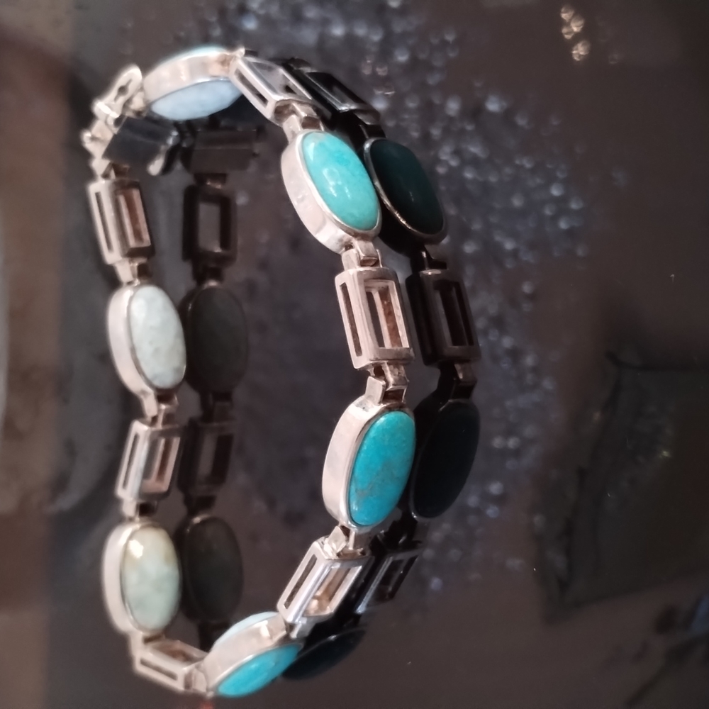 Jay King Blue Aragonite and Turquoise Reversible Bracelet